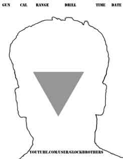 headshot target box with a outline of a head